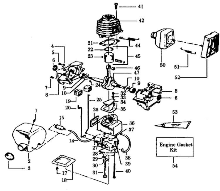 Page E Diagram and Parts List for YP120A  Weed Eater Trimmer